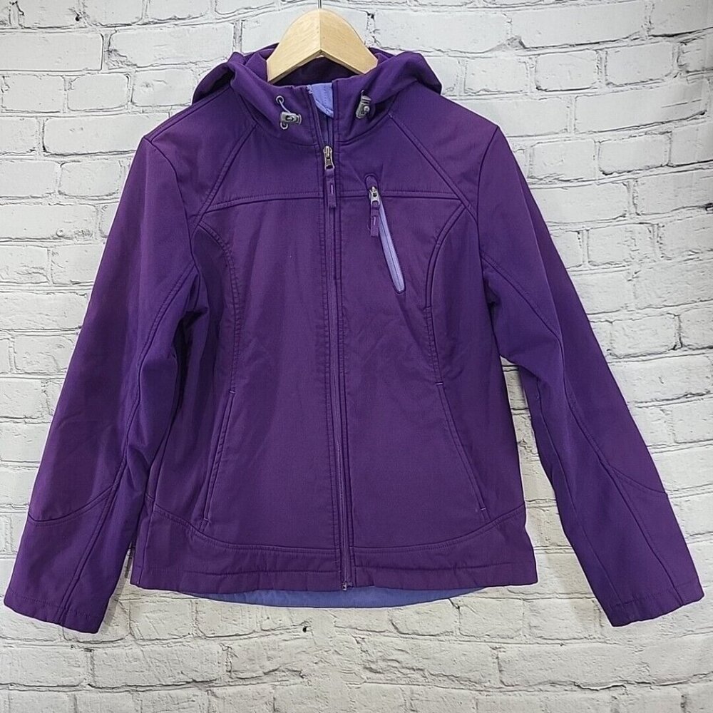 Free Country Jacket Womens‎ Sz S Purple Soft Shell Hooded Hiking